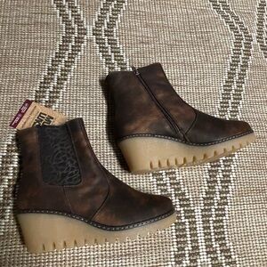 Fly London Brown Wedge Ankle Boots